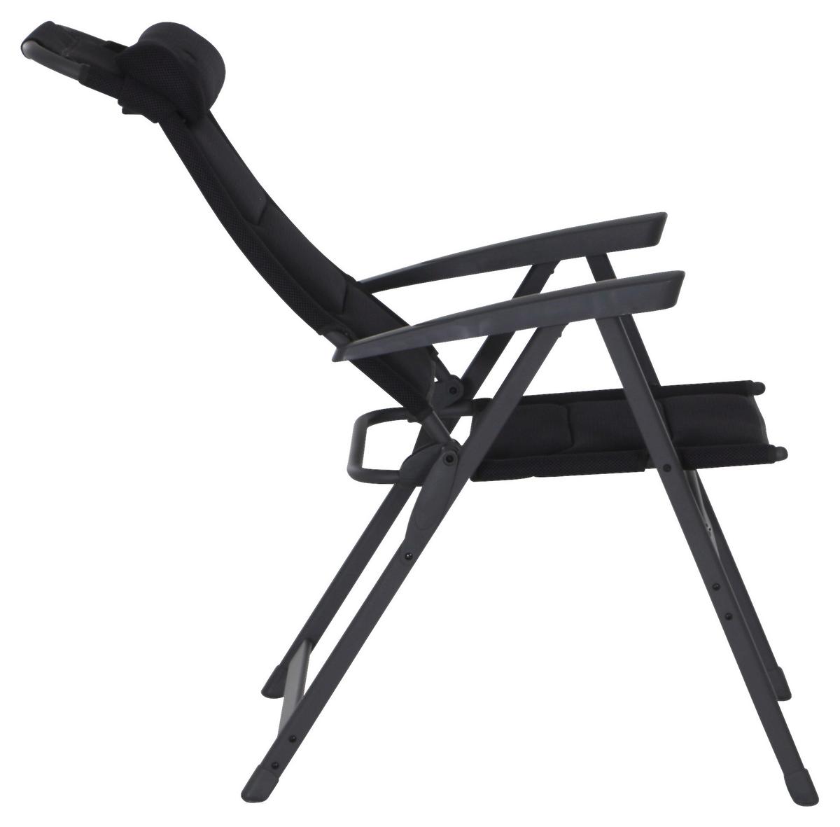 Campingstuhl klappbar mit Armlehnen - Anthrazit, KONVENTIONELL, Textil/Metall (61/121/76cm) - Siena Garden