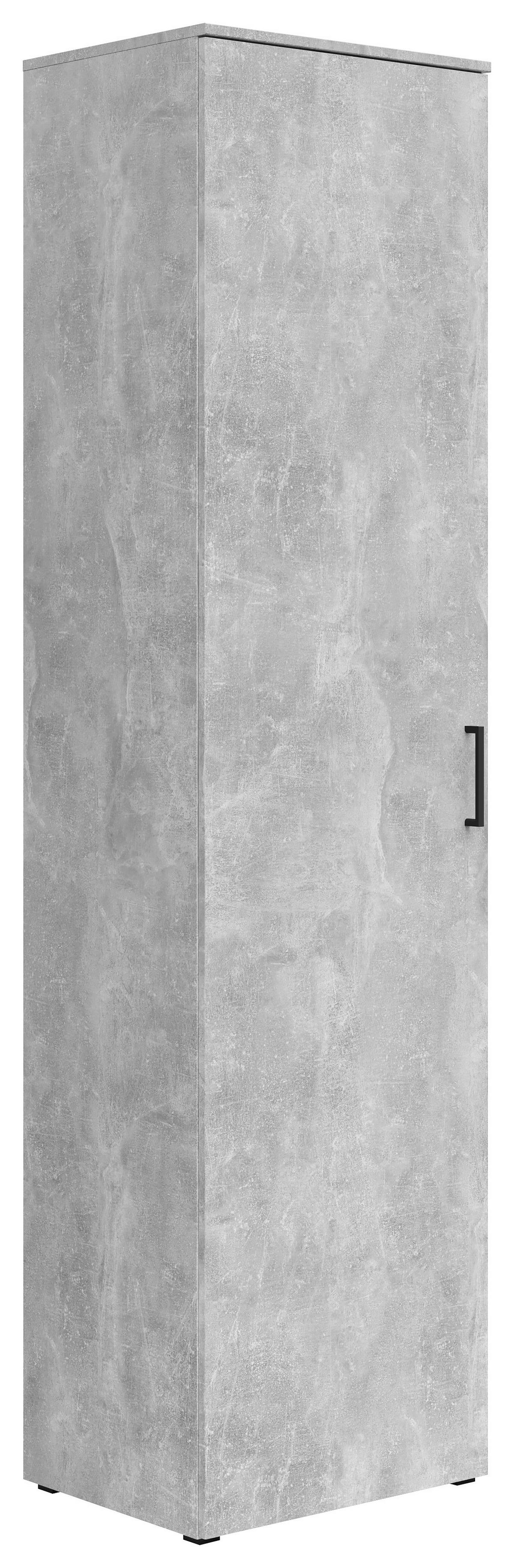 Schrank Multistauraum Betonoptik - Schwarz/Grau, MODERN, Holzwerkstoff/Kunststoff (50/195/40cm) - Mömax