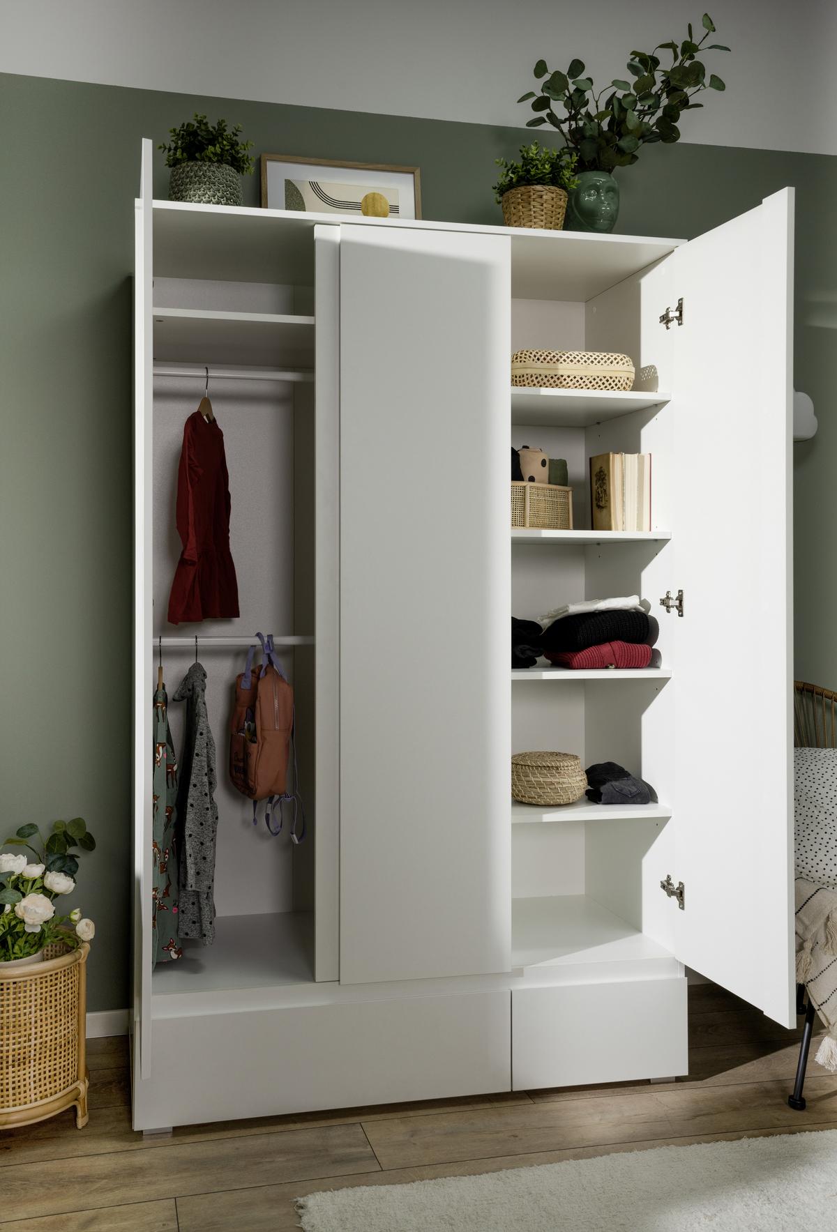 Omara Za Oblačila Image, Bela, 120 Cm - bela, Basics, leseni material (120/191/55cm) - MID.YOU