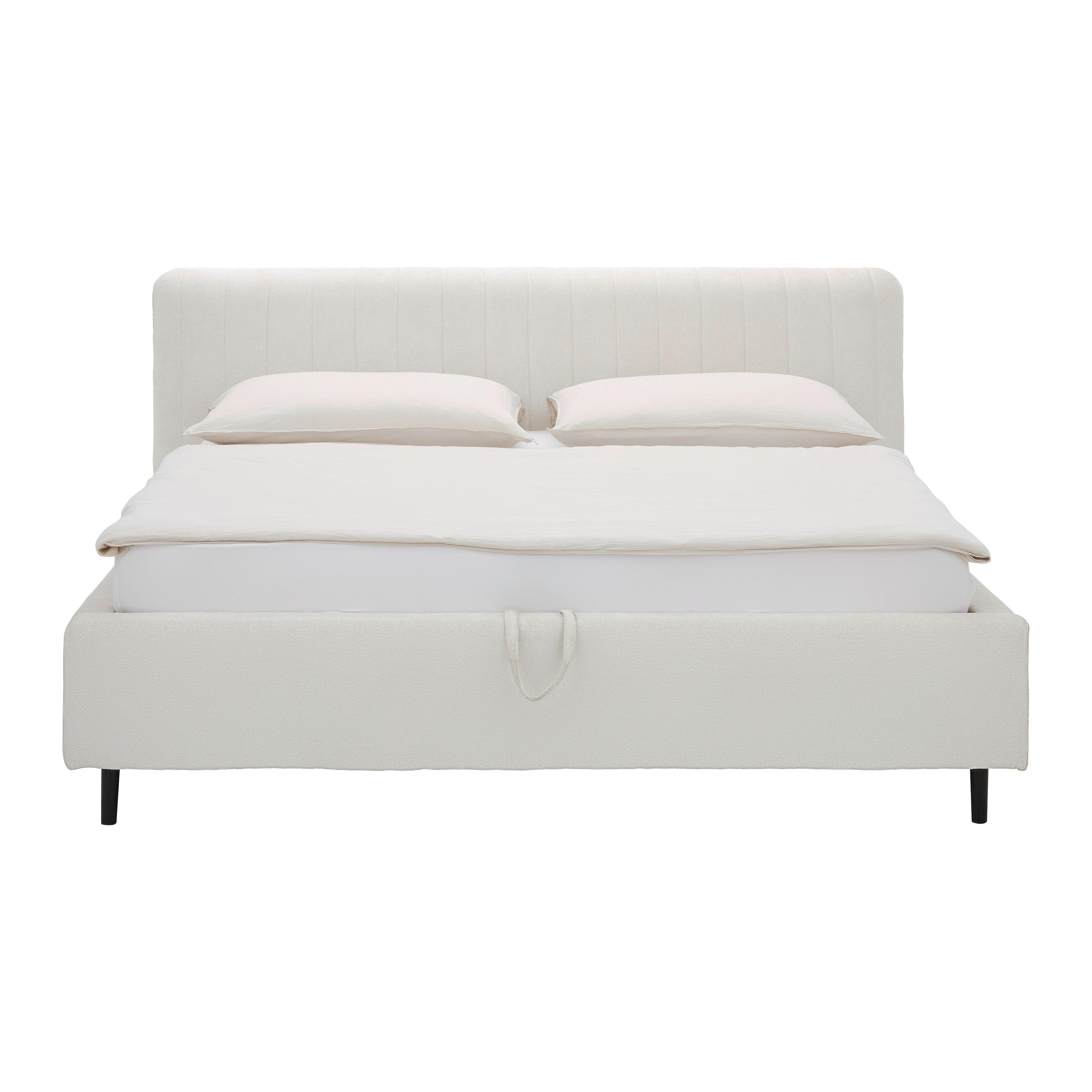 Polsterbett Beatrice in Beige ca. 180x200cm - Beige/Schwarz, Konventionell, Holz/Textil (180/200cm) - Premium Living