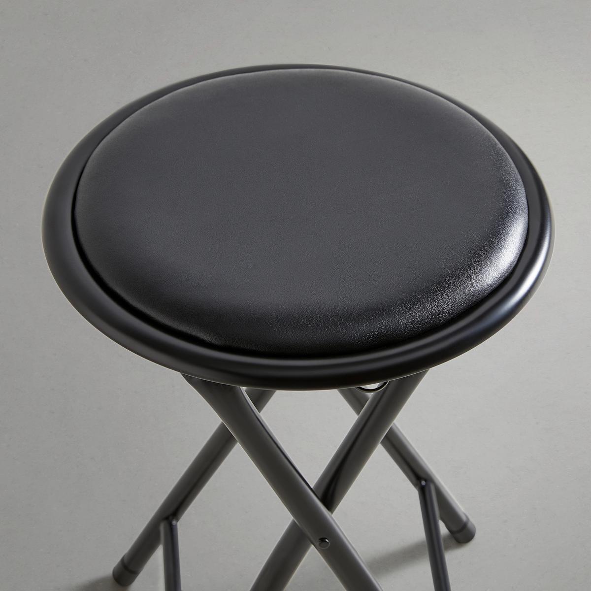 Taburet pliabil RAKI II - negru, Konventionell, metal/textil (30/45cm) - Modern Living
