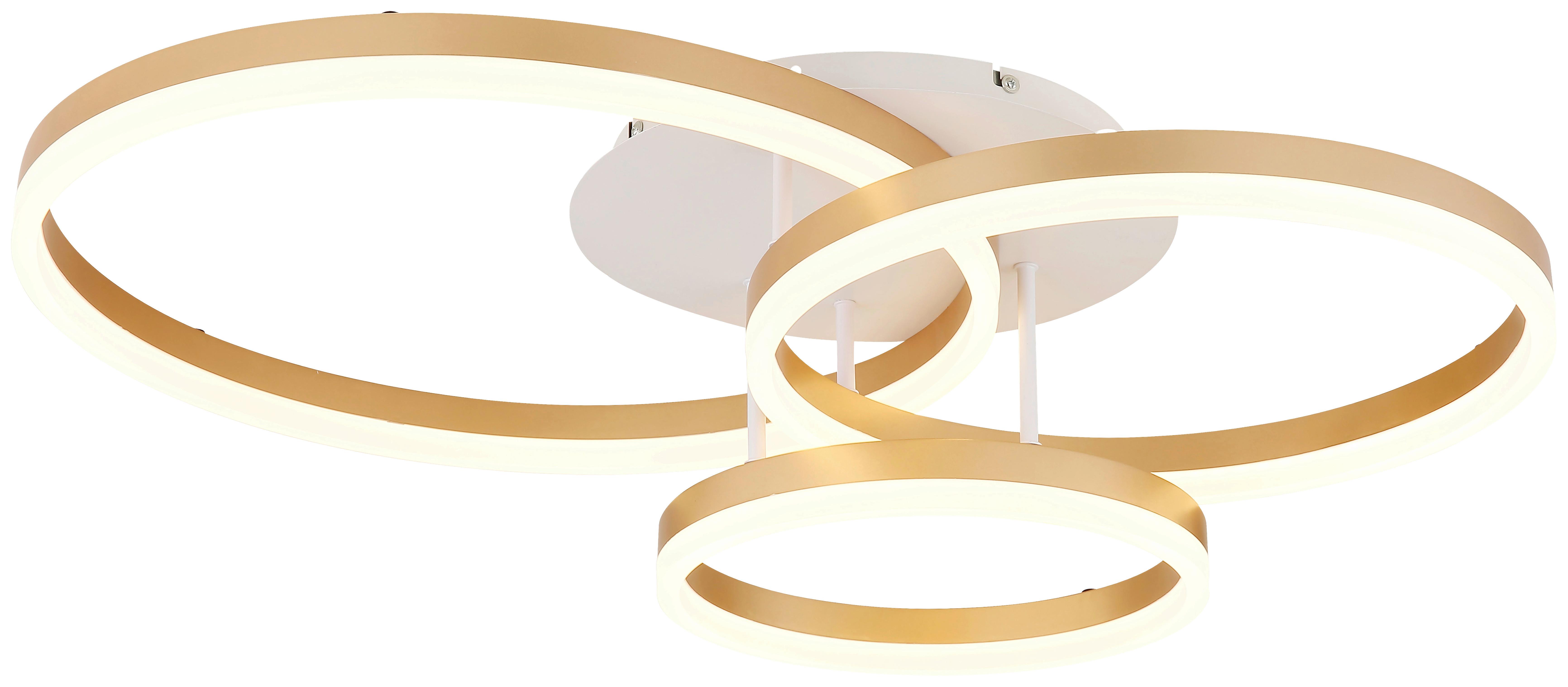 LED-Deckenleuchte Christian Opal/Champagnerfarben max. 36W - Champagner/Opal, Basics, Kunststoff/Metall (77,5/58,5/17,5cm)