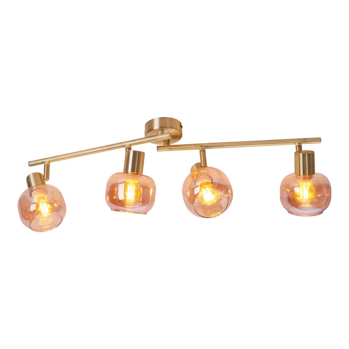 Deckenleuchte Libby Messingfarbe max. 40 Watt - Messingfarben, Design, Glas/Metall (80/80/20cm) - Näve