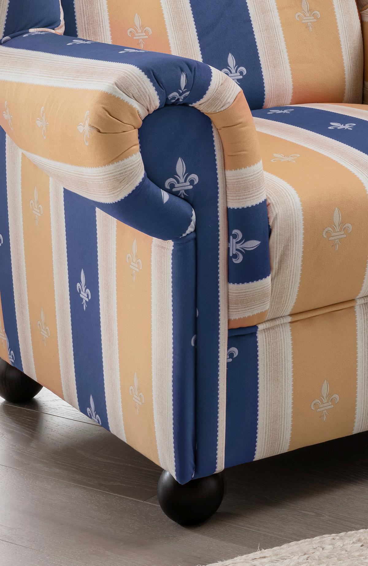 Sesselset Torello Blau Mikrofaser - Blau, KONVENTIONELL, Holz/Textil (92/102/145cm) - Livetastic