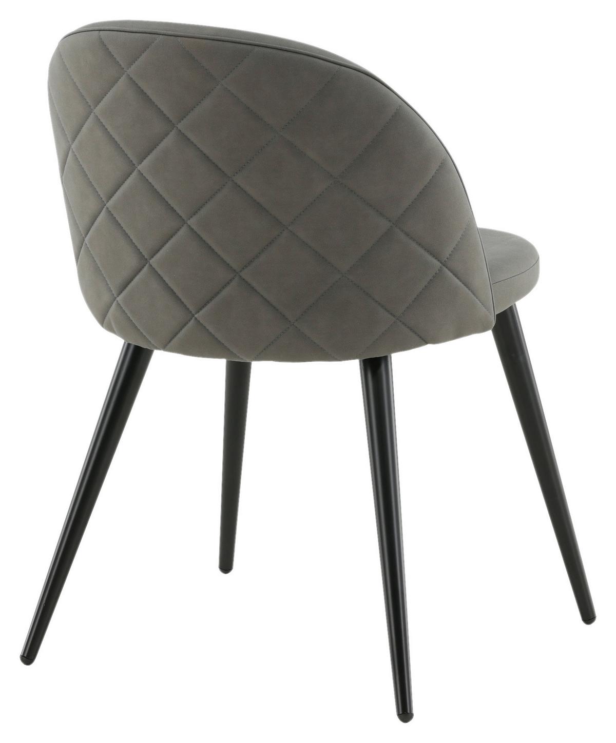 STUHL-SET VELVET - Dunkelgrau/Beige, Design, Kunststoff/Textil (50/76,5/57cm) - Livetastic