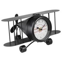 Tischuhr Plane in Schwarz - Schwarz, Metall (33/21/15,5cm) - Modern Living