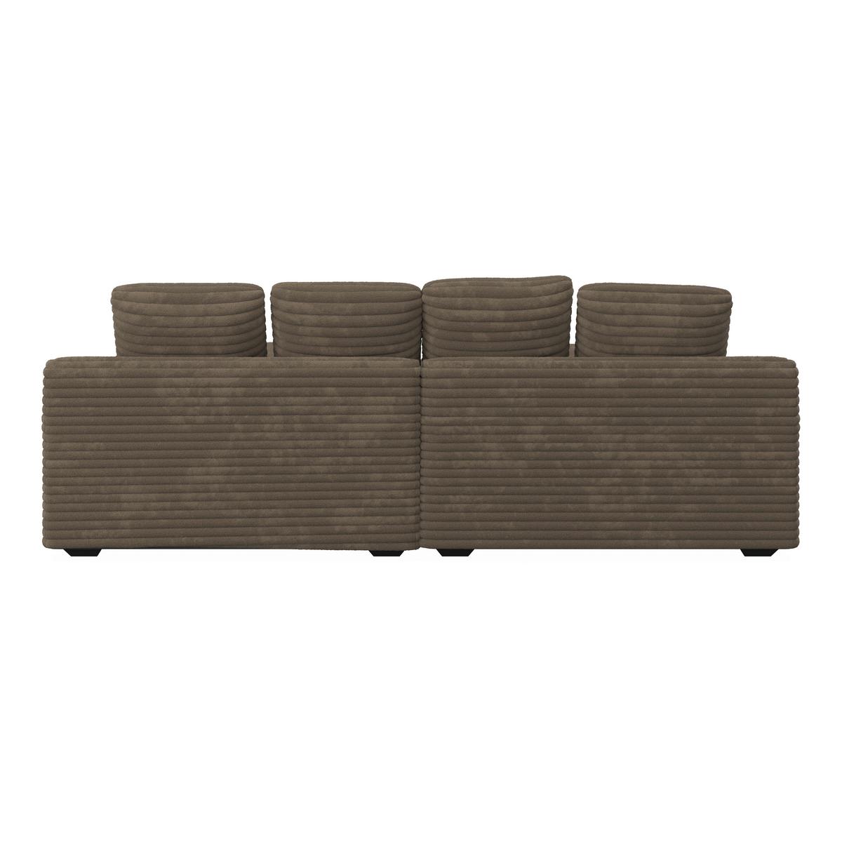 Big Sofa Loveseat Eleonora Cord Braun - Schwarz/Braun, MODERN, Holz/Kunststoff (250/97/168cm) - Bessagi Home