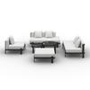 LOUNGEGARNITUR CHERRY - Hellgrau/Schwarz, MODERN, Kunststoff/Textil (265/73,5/265cm) - Bessagi Garden