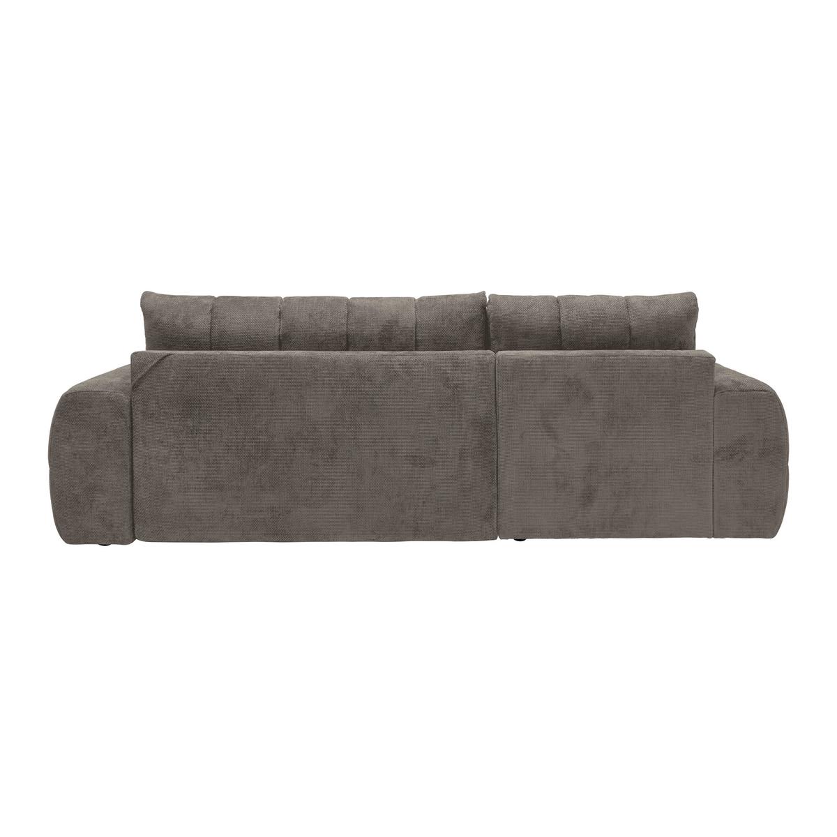 Wohnlandschaft Bolonia Graubraun - Schwarz Hochglanz/Graubraun, MODERN, Textil/Metall (166/93/273cm) - Mömax