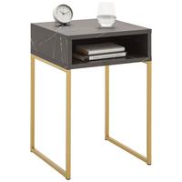 Nočna Omarica Golden, Črna, Zlata - zlate barve/črna, kovina/leseni material (40/59/39cm) - Premium Living
