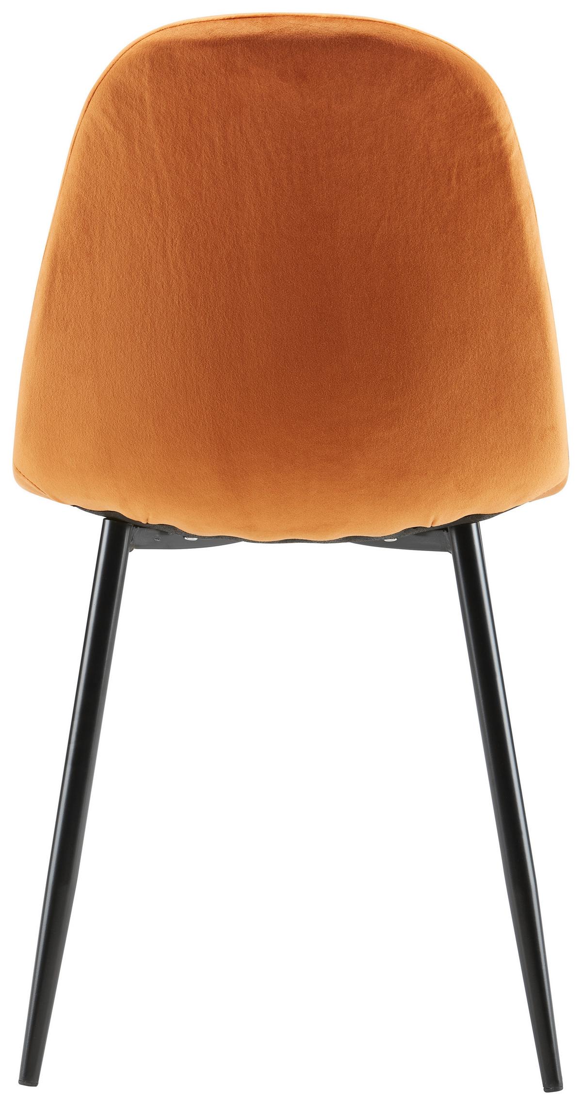 Stol Lio, Opečnato Rjava, Žamet - opečnato rjava/črna, Moderno, kovina/tekstil (43/86/55cm) - Bessagi Home