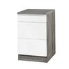 Küchenunterschrank "Cardiff" Weiss/Eiche - Weiß Hochglanz/Grau, Basics, Holzwerkstoff (50/85/60cm) - Held