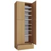 Schuhschrank Lona XXL ca.70x200x39cm Buchefarben - Buchefarben/Schwarz, MODERN, Holzwerkstoff/Kunststoff (70/200/39cm) - MID.YOU