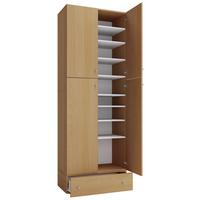 Schuhschrank Lona XXL ca.70x200x39cm Buchefarben - Buchefarben/Schwarz, MODERN, Holzwerkstoff/Kunststoff (70/200/39cm) - MID.YOU