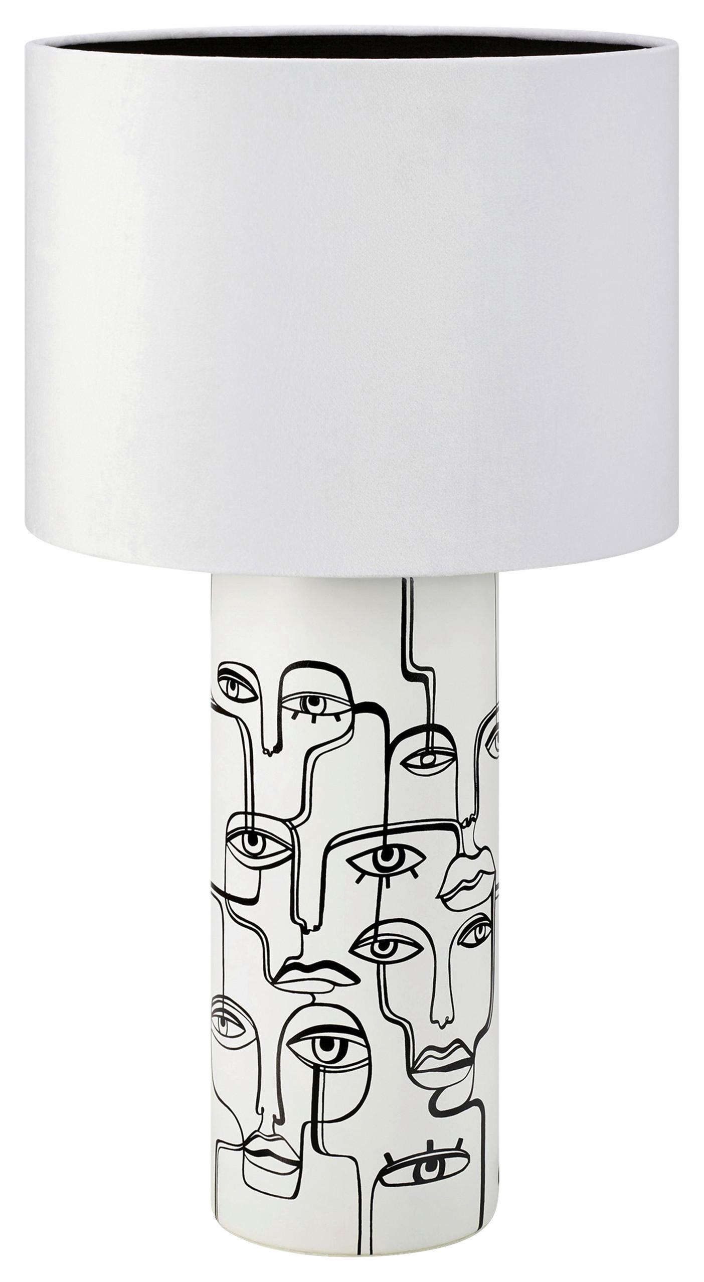 Tischleuchte Family max. 40 Watt - Schwarz/Weiß, Basics, Keramik/Textil (34/34/61,5cm) - Markslöjd