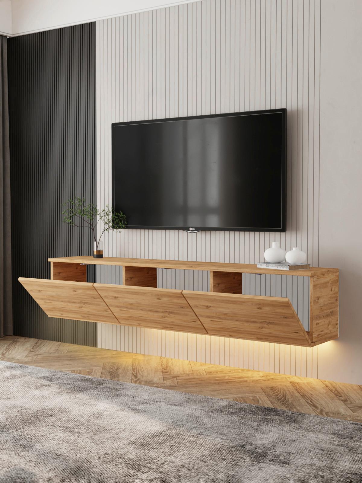 LOWBOARD NEON TV-MÖBEL - Kieferfarben, Design, Holzwerkstoff (160/35/32cm) - Livetastic