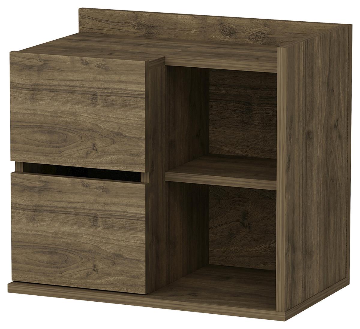 Nachttisch Juno ca. 60x53,2x35cm Walnussfarben - Walnussfarben, Design, Holzwerkstoff (60/53,2/35cm) - MID.YOU