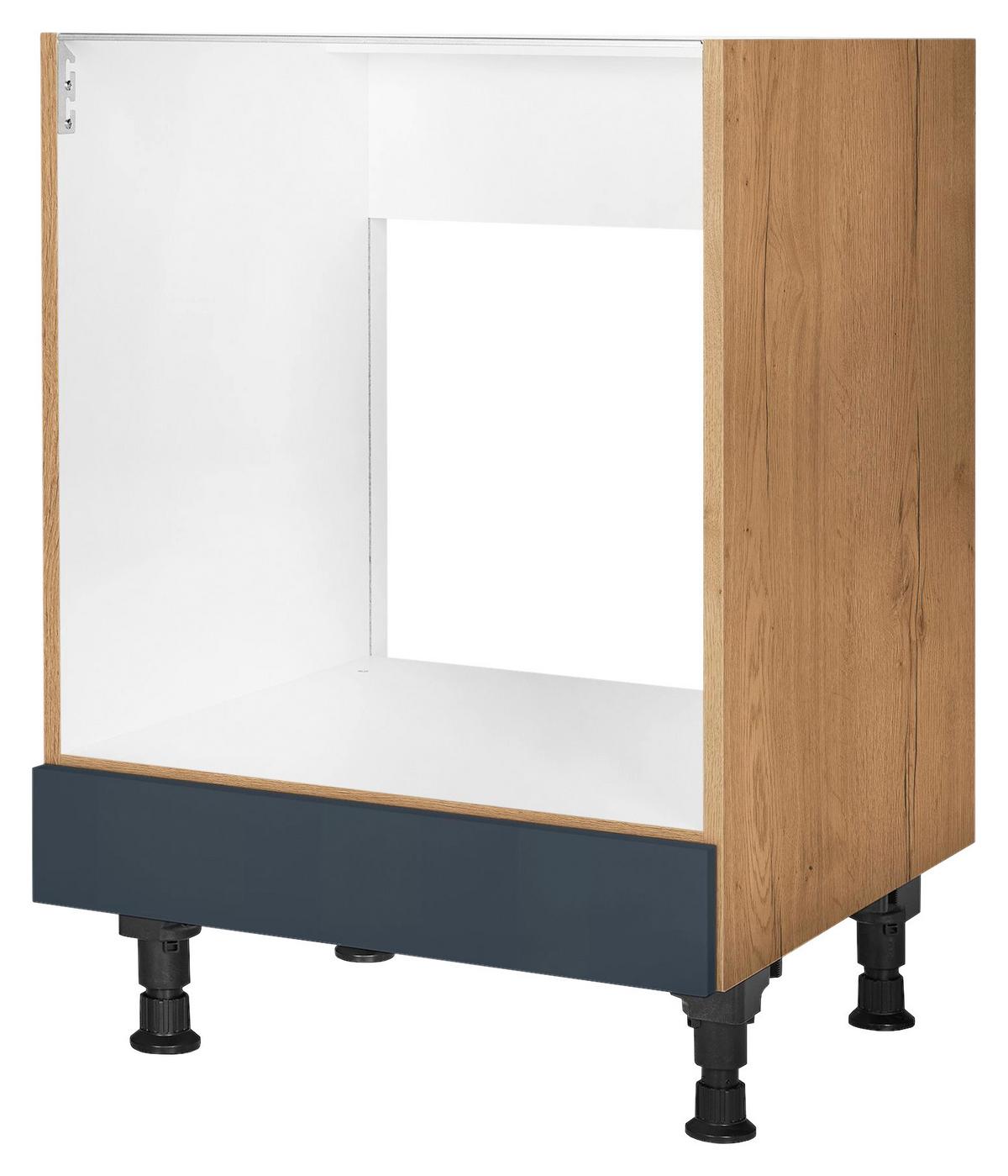 Herdumbauschrank Easytouch Blau - Blau/Eichefarben, MODERN, Holzwerkstoff (60,0/87,0/56,0cm) - Nobilia