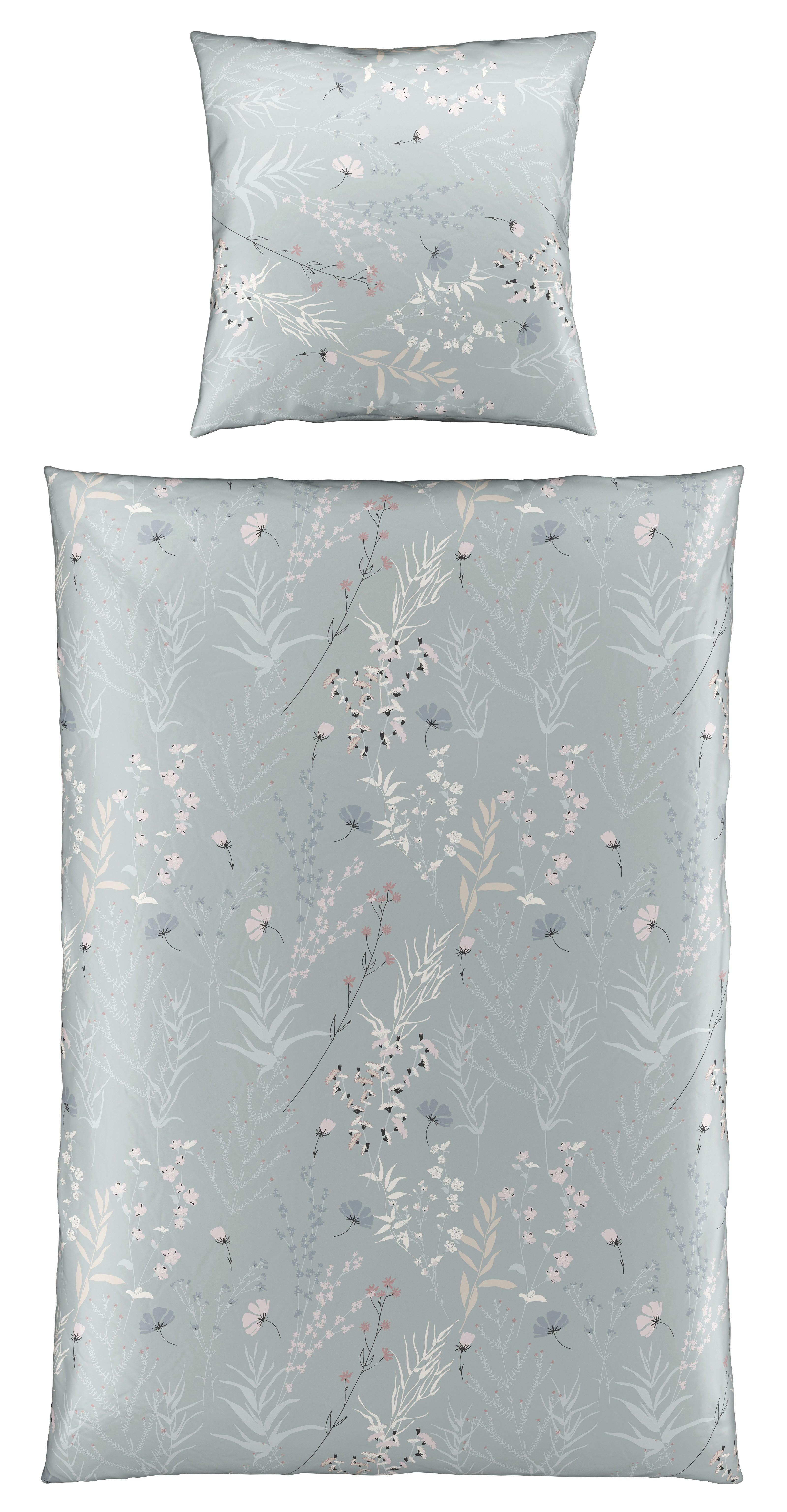 Bettwäsche Lina Grün ca. 135x200cm - Grau, KONVENTIONELL, Textil (135/200cm) - Mömax