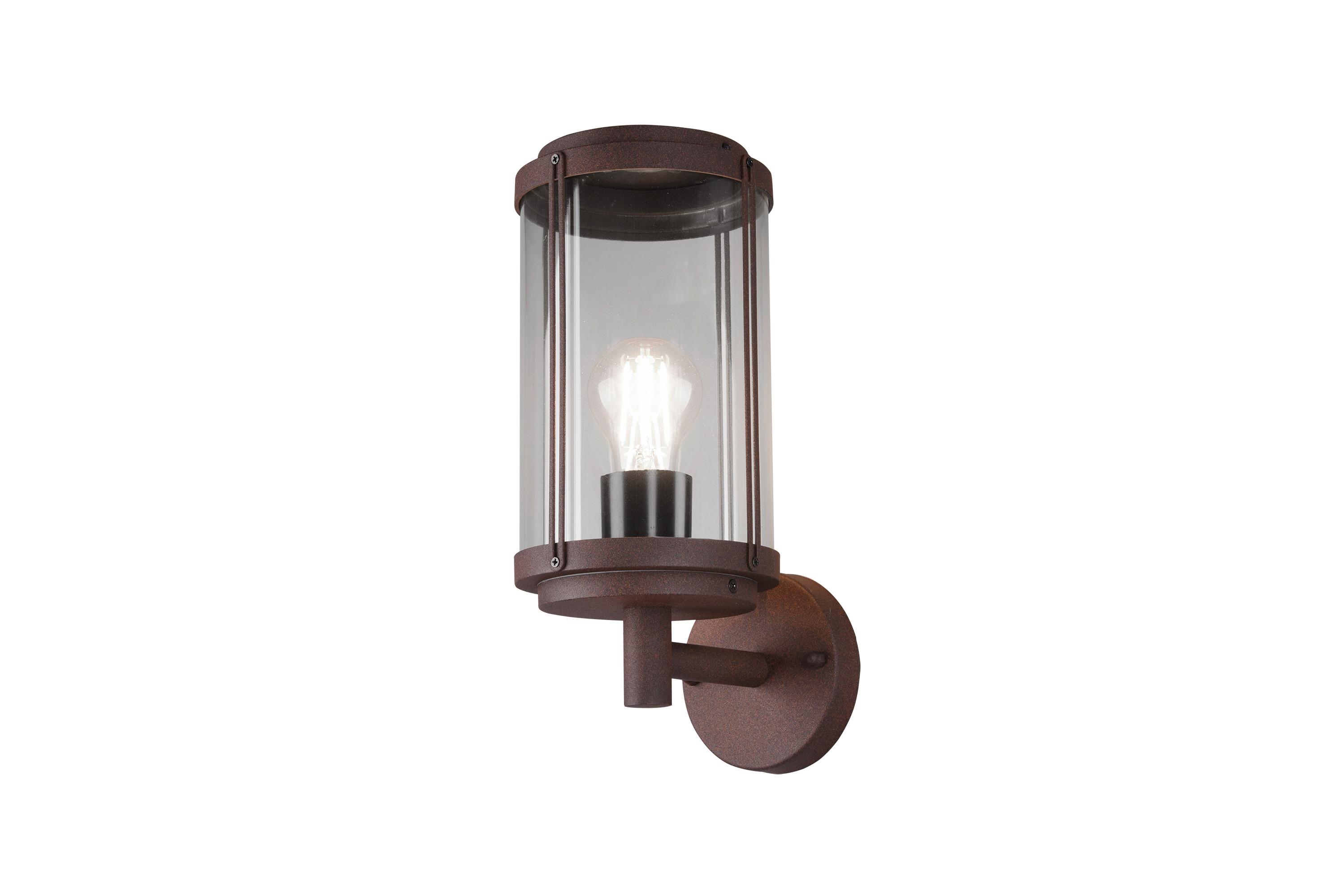 Außenwandleuchte Tanaro Klar/Rostfarben max. 40 Watt - Klar/Rostfarben, KONVENTIONELL, Kunststoff/Metall (32,5/14,5/18,5cm) - Trio Leuchten