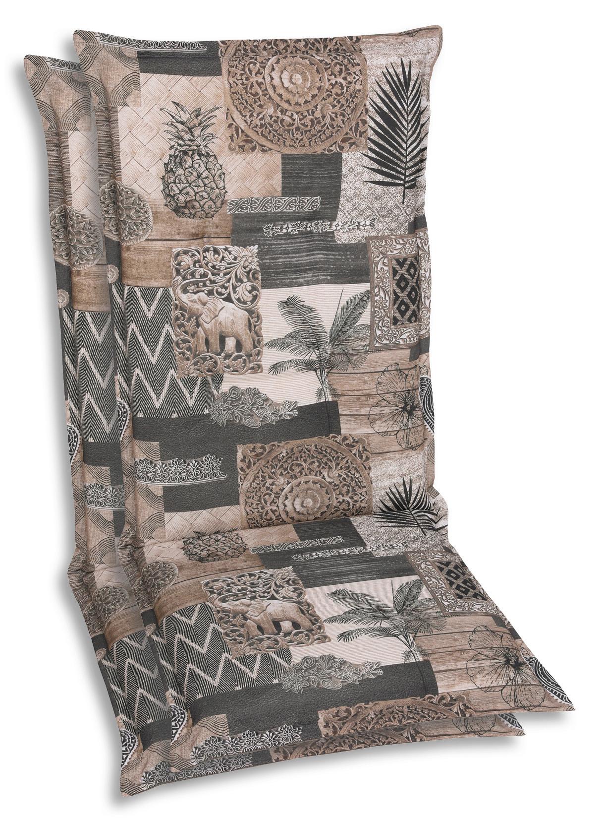 Sesselauflagenset Beige, 2-teilig - Beige, Basics, Textil (50/7/120cm)