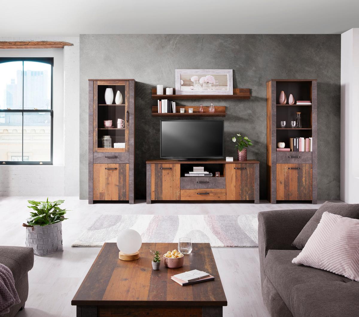 Tv Komoda Ontario - boje hrasta/tamno siva, Trend, drvni materijal/plastika (176/67,7/41,5cm) - Modern Living