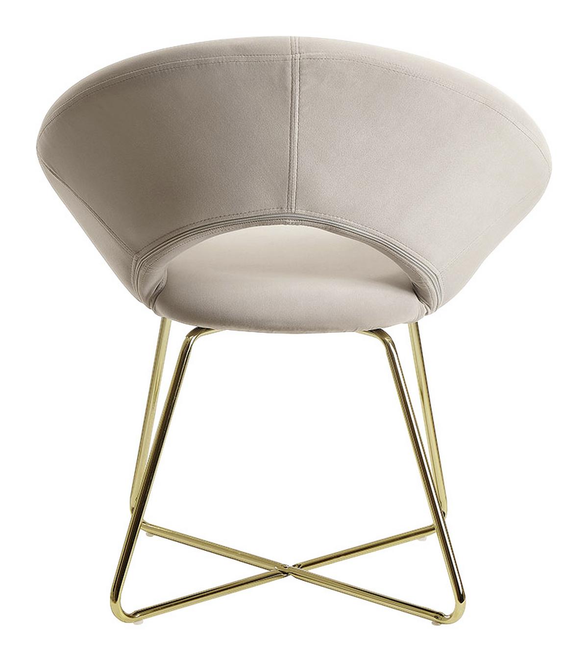 Armlehnstuhl "WL6.191", beige - Beige/Goldfarben, MODERN, Textil/Metall (57/83/60cm) - MID.YOU