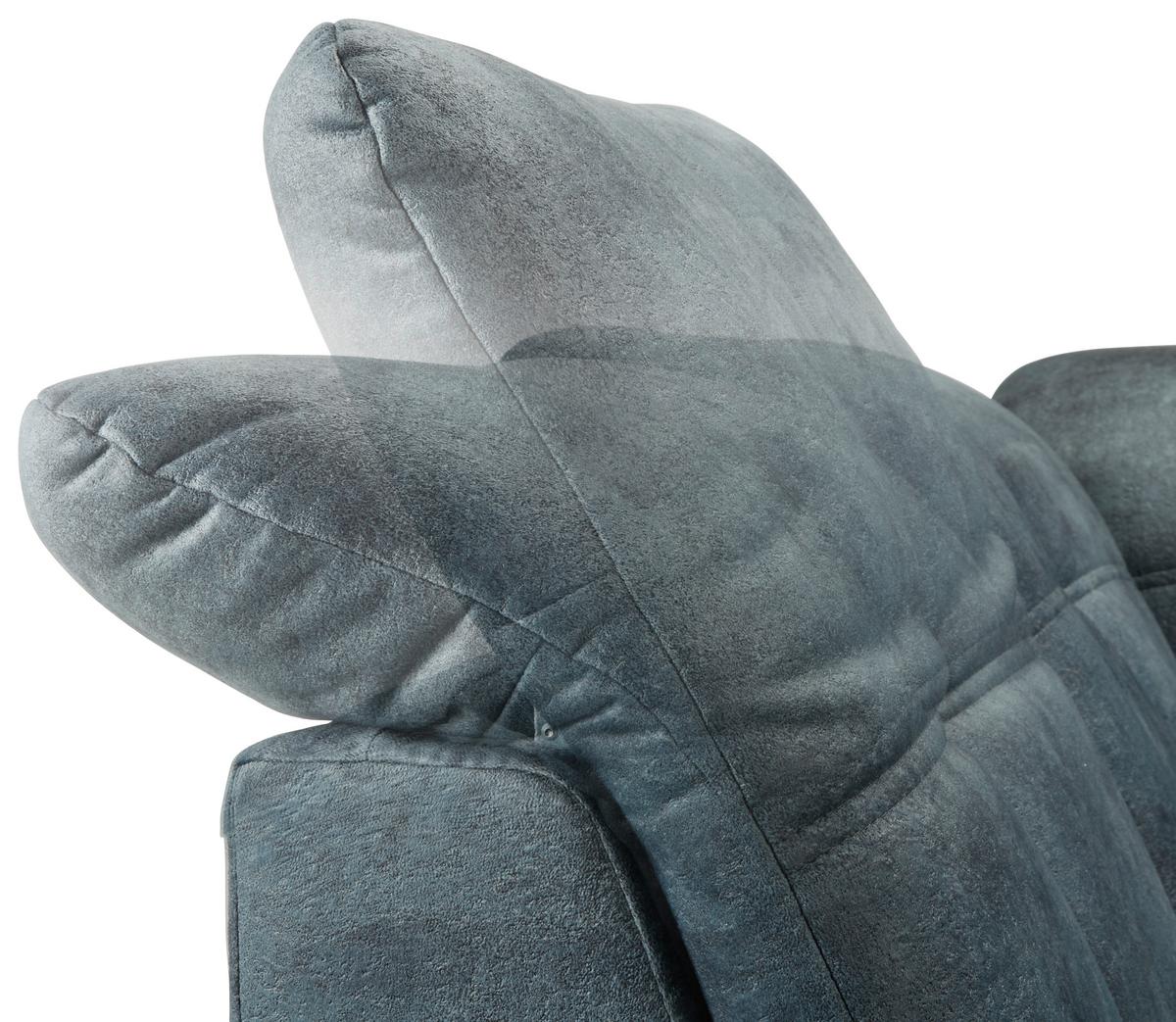 Kutna Garnitura Sierra - plavkastosiva/crna, Moderno, tekstil/metal (181/364/230cm) - Modern Living