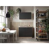 Majhna Kuhinja Merle, 100cm - srebrne barve/črna, Basics, kovina/leseni material (100cm) - Respekta