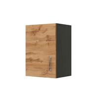 Held Küchenoberschrank ca. 40 cm Graphit/Eiche - Chromfarben/Anthrazit, MODERN, Holzwerkstoff/Metall (40/57/34cm) - Held