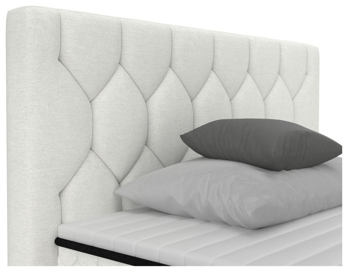 Boxbett Maya D Creme ca. 120x200cm - Creme/Schwarz, KONVENTIONELL, Holz/Holzwerkstoff (120/200cm) - Mömax
