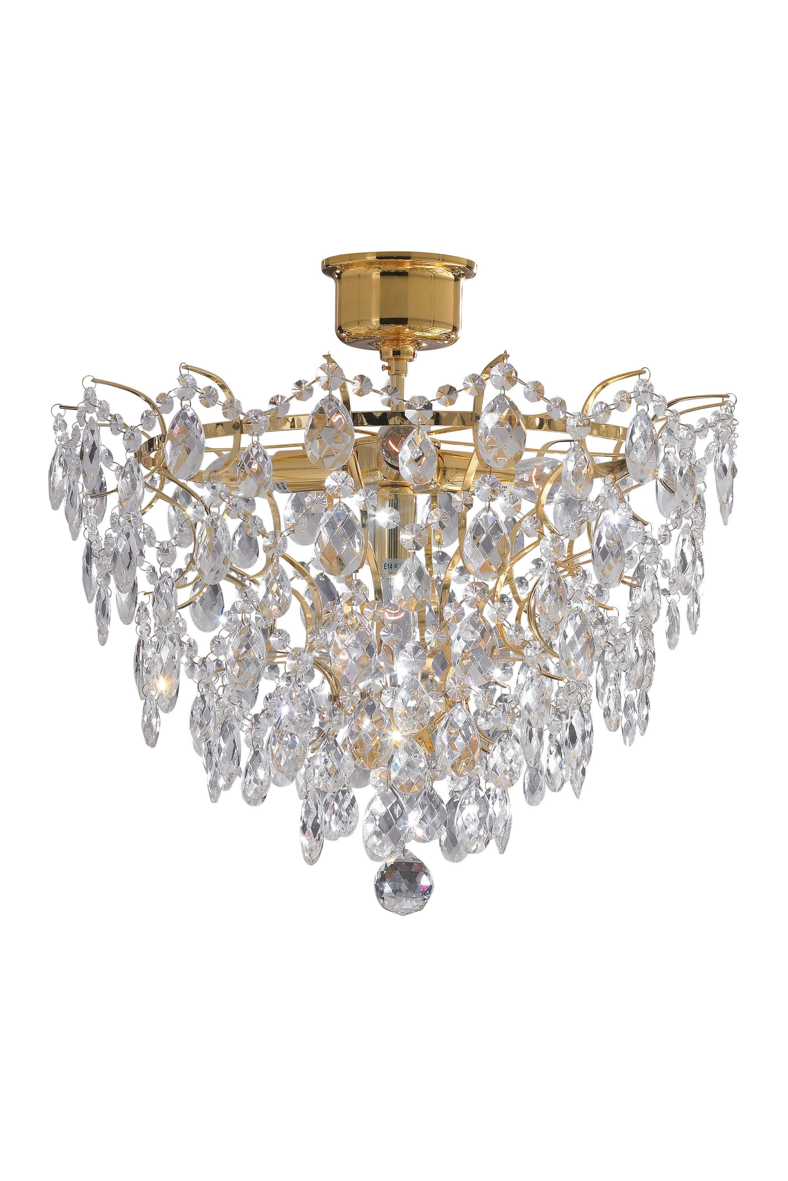 Deckenleuchte Rosendal max. 40 Watt - Transparent/Goldfarben, Basics (48/48/42cm) - Markslöjd