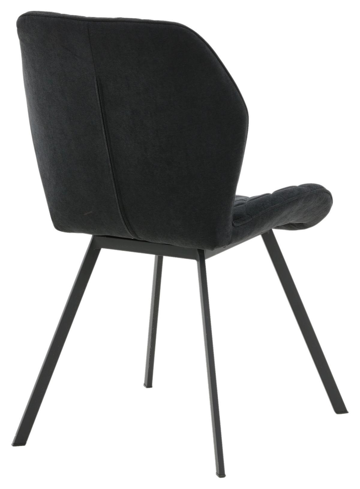 STUHL-SET GEMMA - Schwarz, Design, Textil/Metall (50/90/63cm) - Livetastic