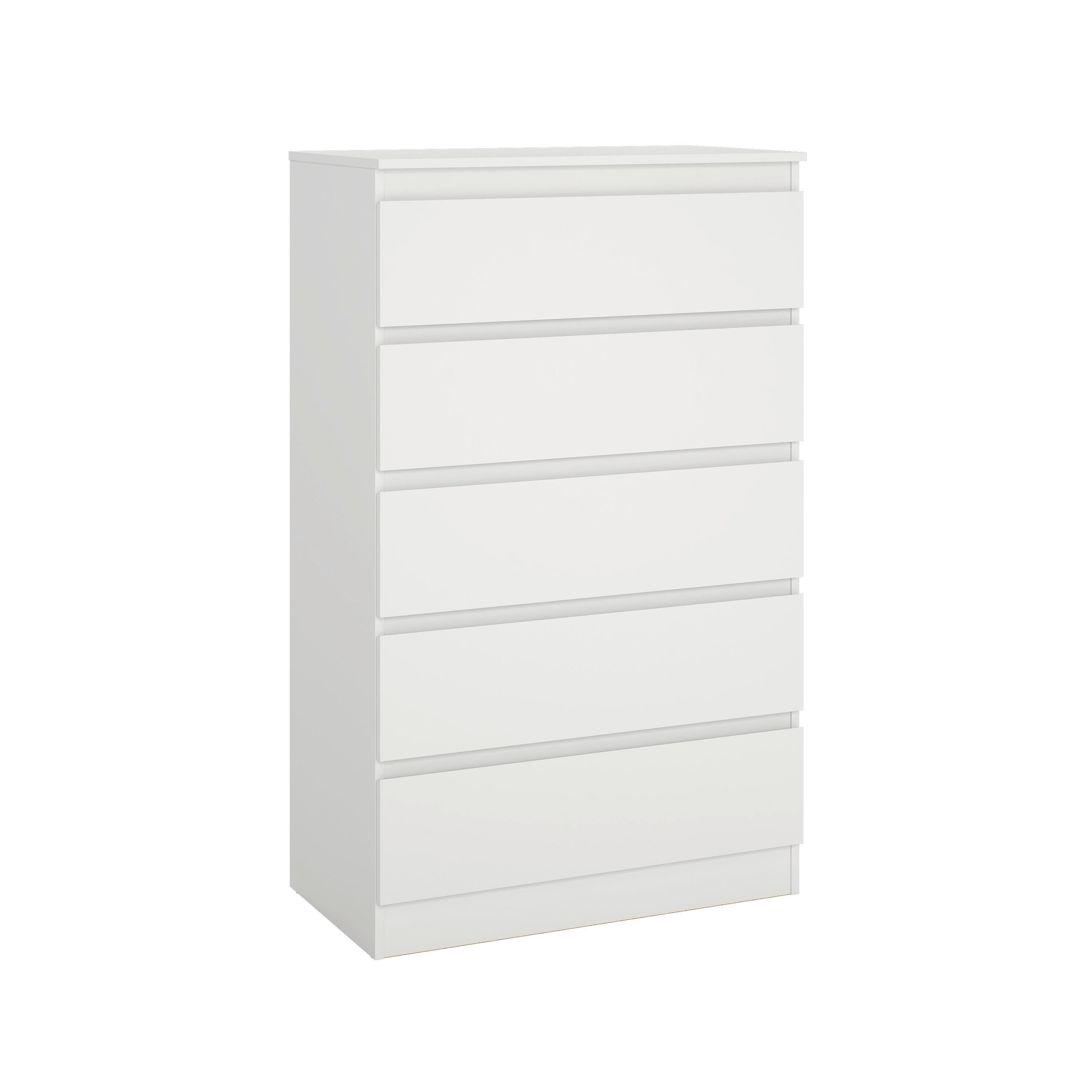 Kommode Mara 5 Weiß - Weiß, KONVENTIONELL, Holz (77/125/42cm) - Mömax