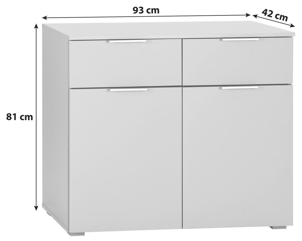 Comodă ALABAMA - gri deschis, Modern, material pe bază de lemn (93/81/42cm)
