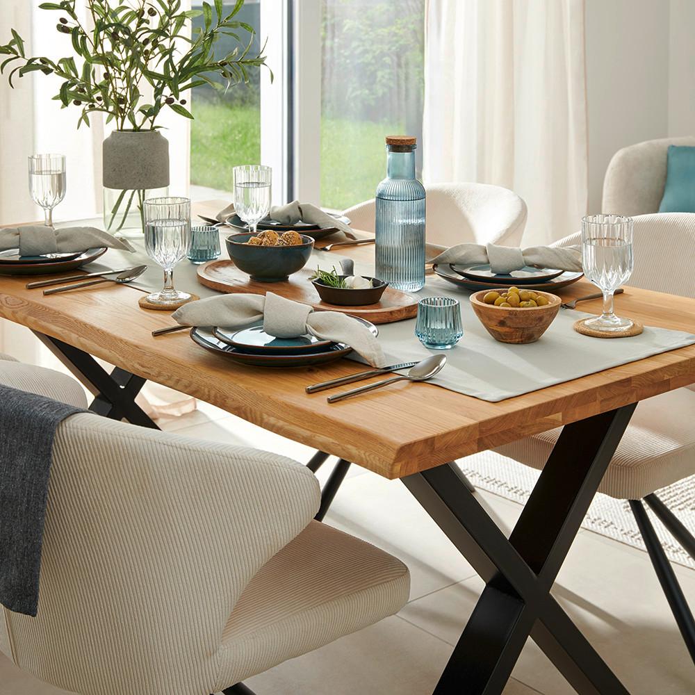 MATBORD OAK - vildek/svart, Natur, metall/trä (160/75/90cm) - Zandiara