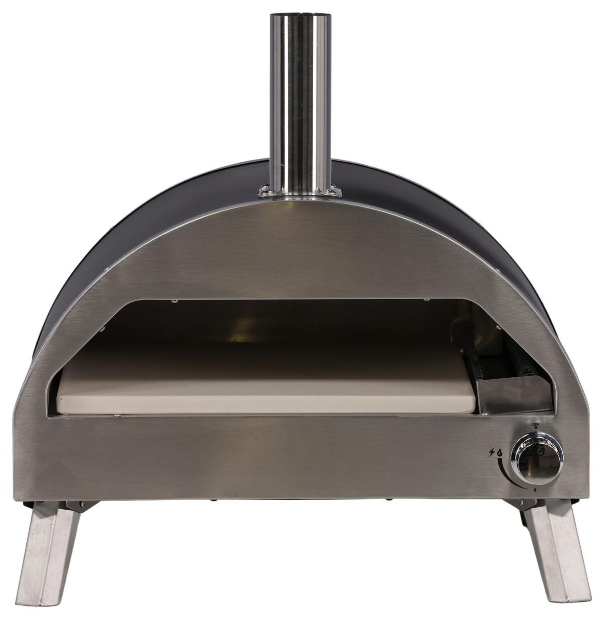 Pizzaofen Kerang ca. 56,3x56,5x54 cm Silber - Silberfarben, KONVENTIONELL, Metall (56,3/56,5/54cm) - Gardenson