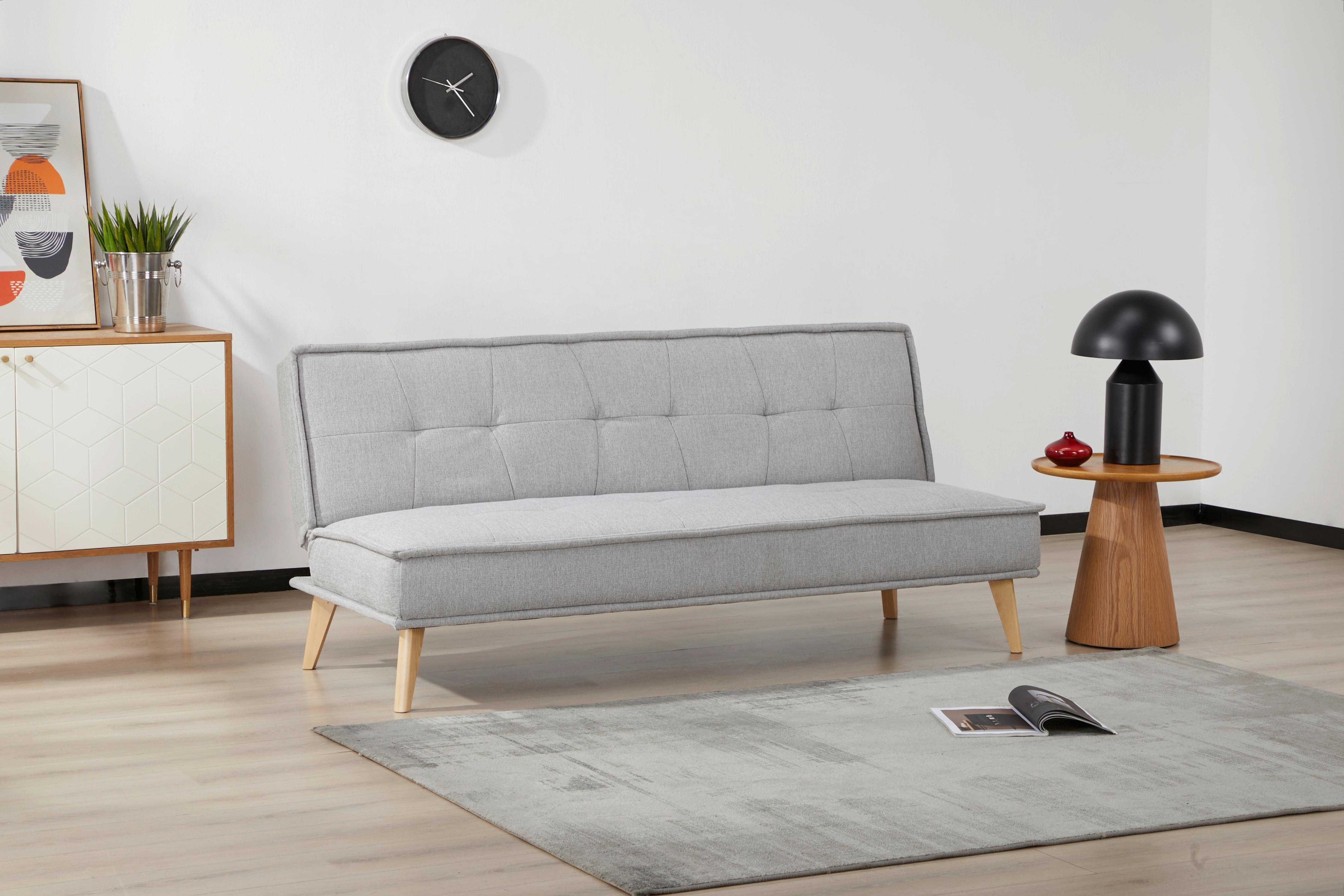 Canapea extensibila JOY - gri deschis, Konventionell, lemn/textil (188/82/87cm) - Ondega