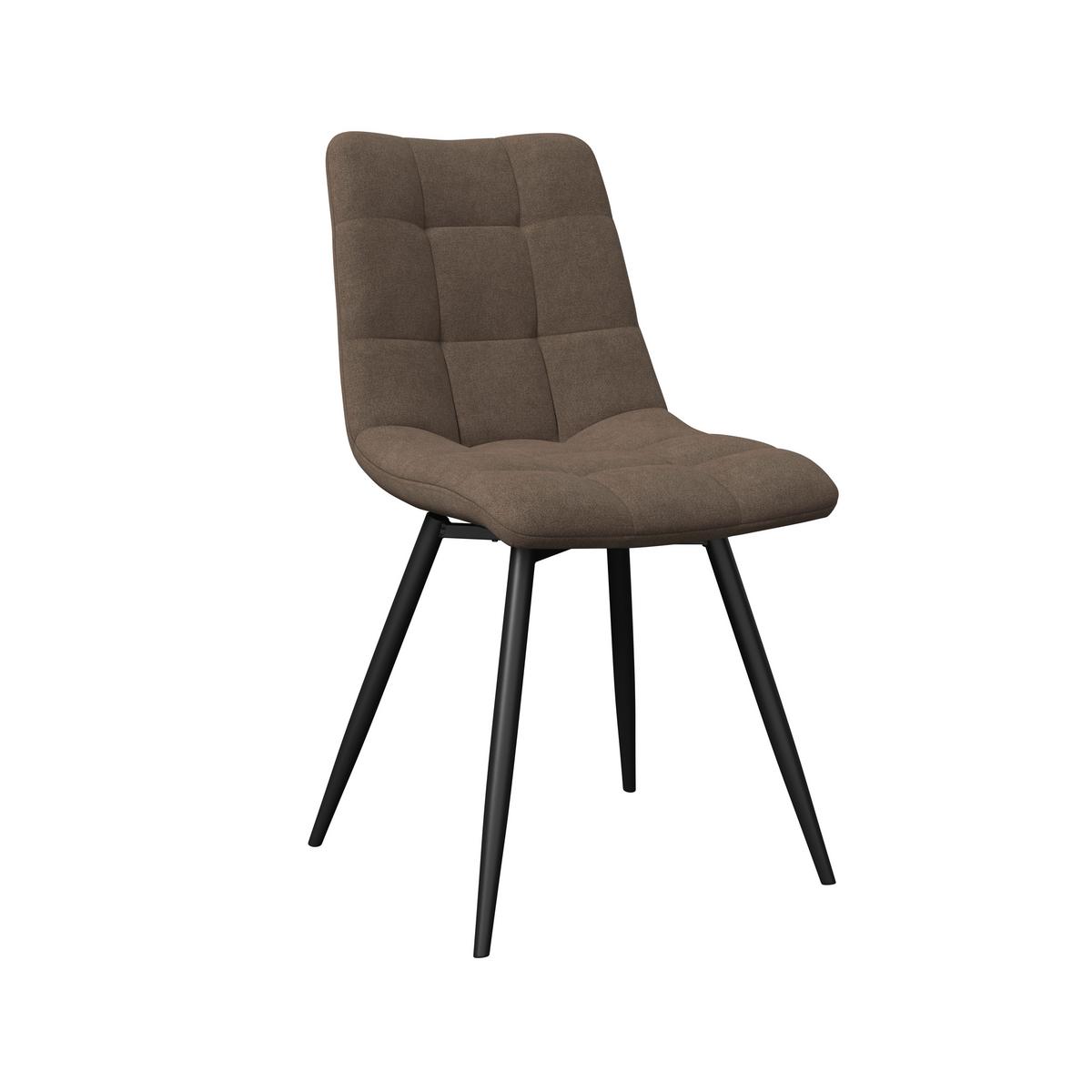 Stuhl Suri Braun Chenille Drehbar Gepolstert - Hellgrau/Schwarz, MODERN, Holz/Textil (46/88/62cm) - Bessagi Home