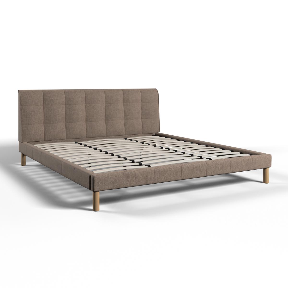 Oblazinjena Postelja Mara - naravne barve/sivorjava, Moderno, kovina/tekstil (180/200cm) - Bessagi Home