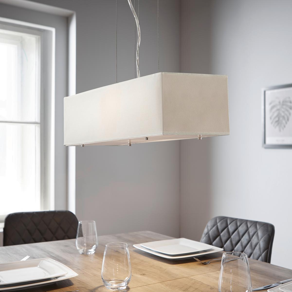 LAMPA WISZĄCA AGNETA - beżowy, Modern, metal/tkanina (72/22/160cm) - Bessagi Home