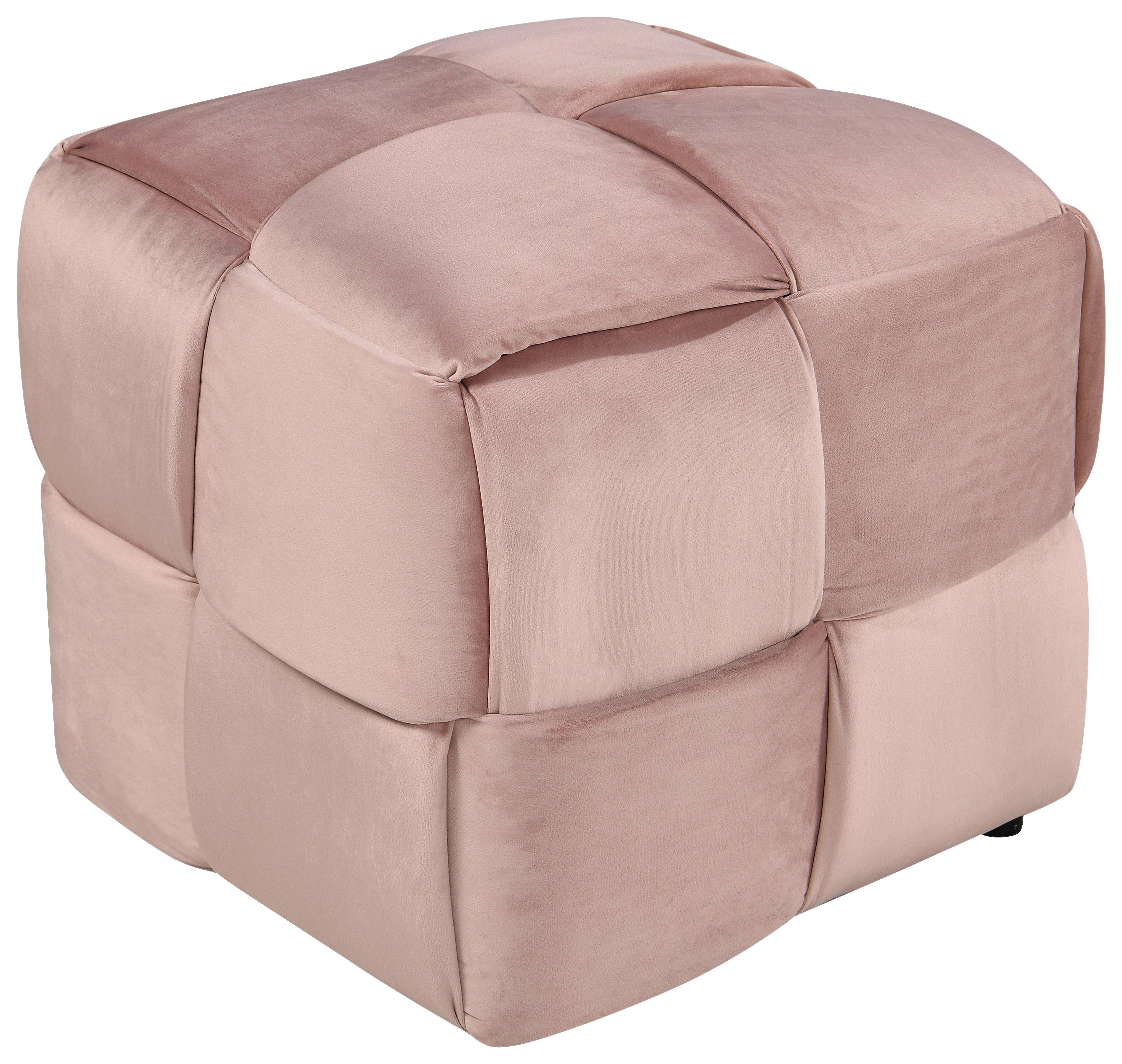 Tabure Elliot - pink/crna, Moderno, drvo/tekstil (46/41/46cm) - Mömax
