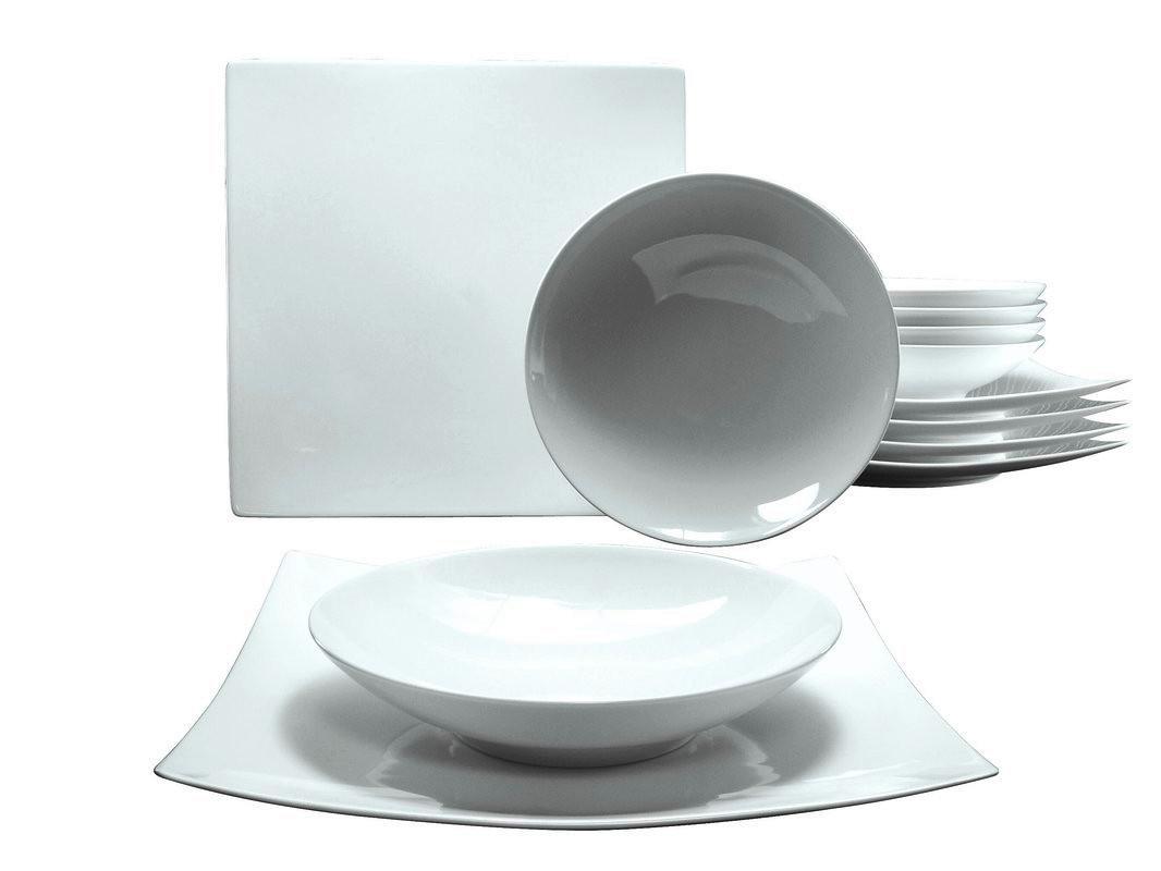 Tafelservice New Elegance in Weiß, 12-teilig - Weiß, Basics, Keramik (30,5/29,5/33cm) - Creatable