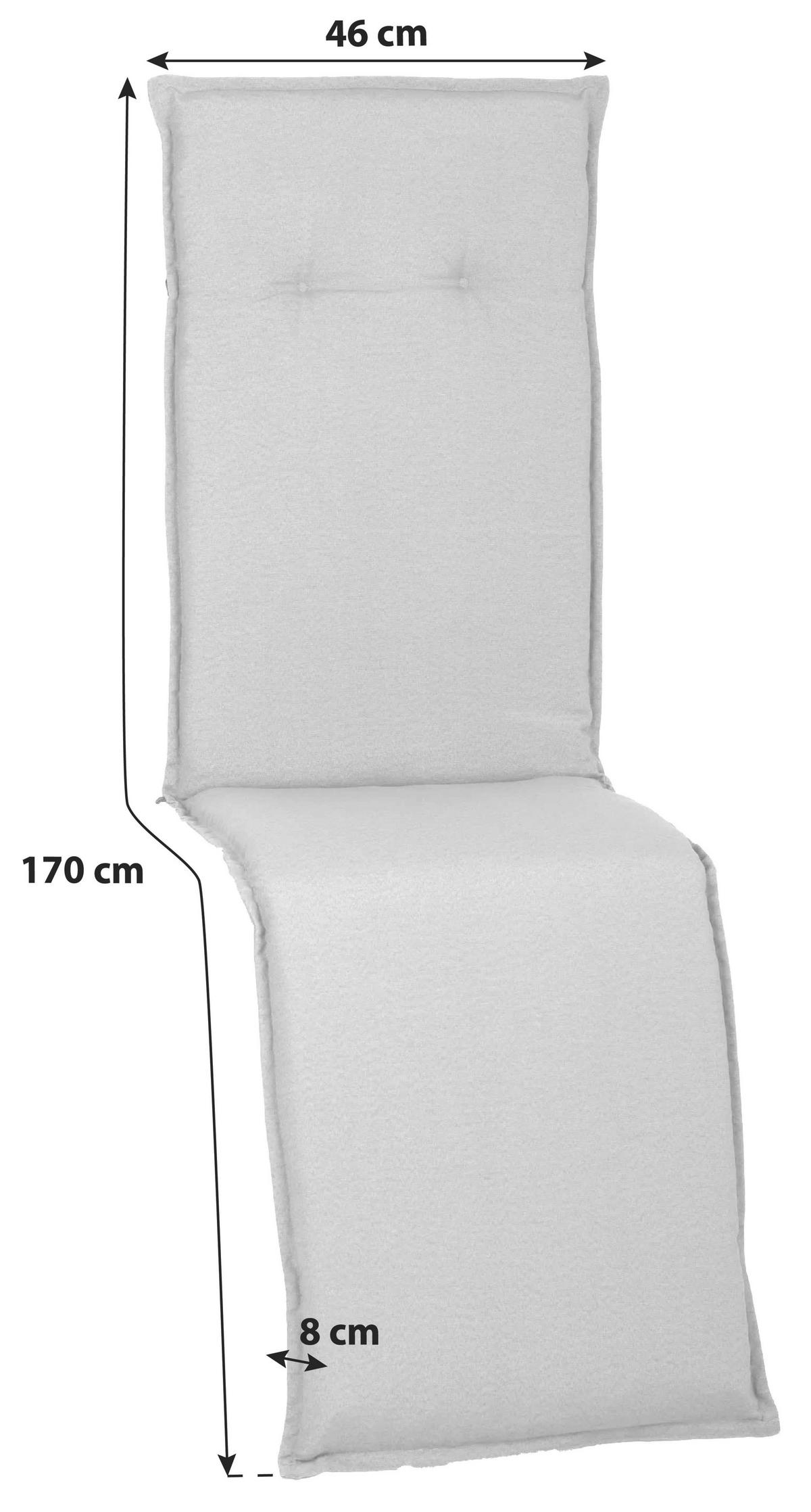 Blazina Za Počivalnik Tanana, 170x46x8cm, Siva - svetlo siva, Basics, tekstil (170/46/8cm)