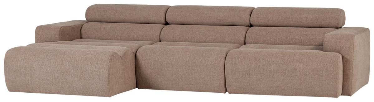 Ecksofa Novi Taupe S: 173x300cm - Taupe/Schwarz, Design, Kunststoff/Textil (173/300cm) - Livetastic