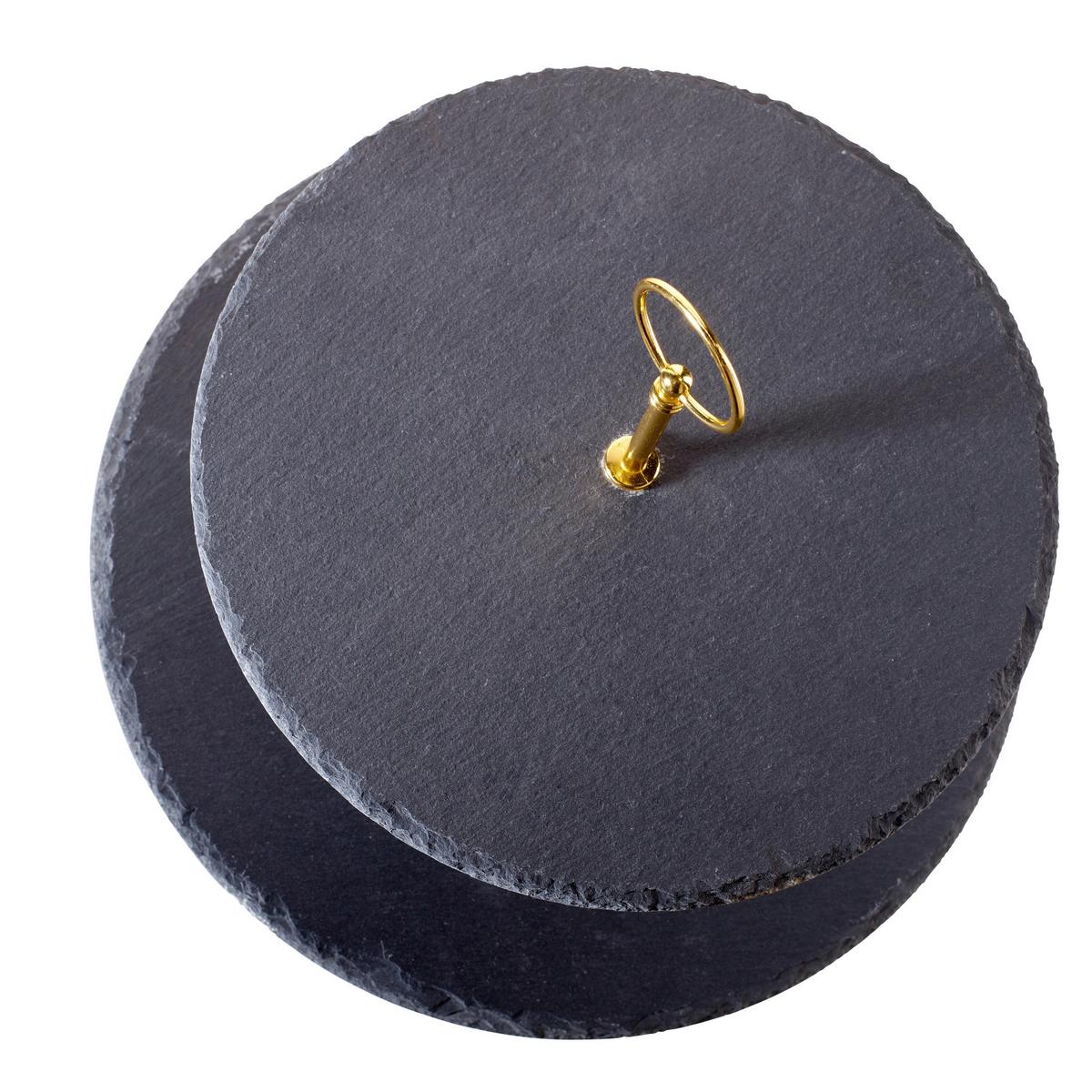 Suport brioșe 2 etaje - auriu, Basics, metal/piatră (30/25/40cm) - Echtwerk