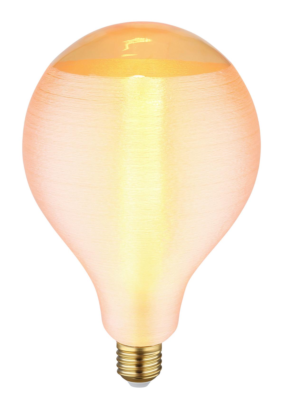 Led-sijalka 11537a - oranžna/barve medenine, Basics, kovina/steklo (13/21cm) - Globo
