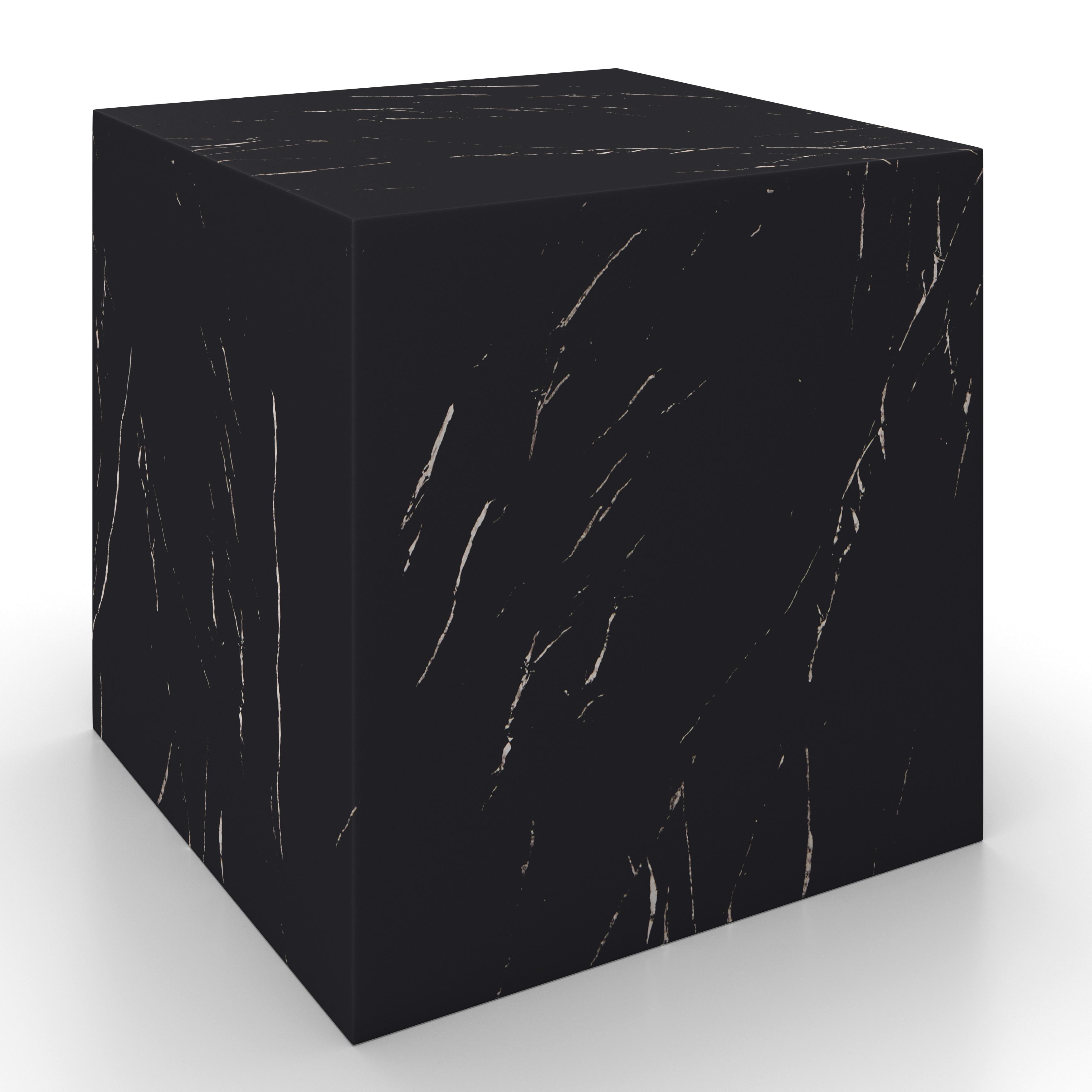 Couchtisch Ezra Marmor- Optik Schwarz - Schwarz, MODERN, Holzwerkstoff (40/45,5/40cm) - Bessagi Home