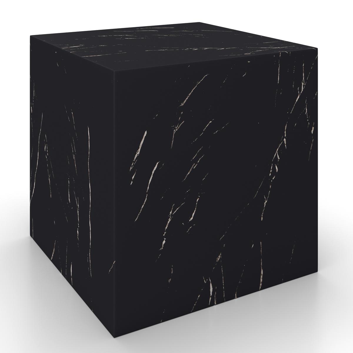 Klubska Miza Ezra, Črna, Videz Marmorja - črna, Moderno, leseni material (40/45,5/40cm) - Bessagi Home