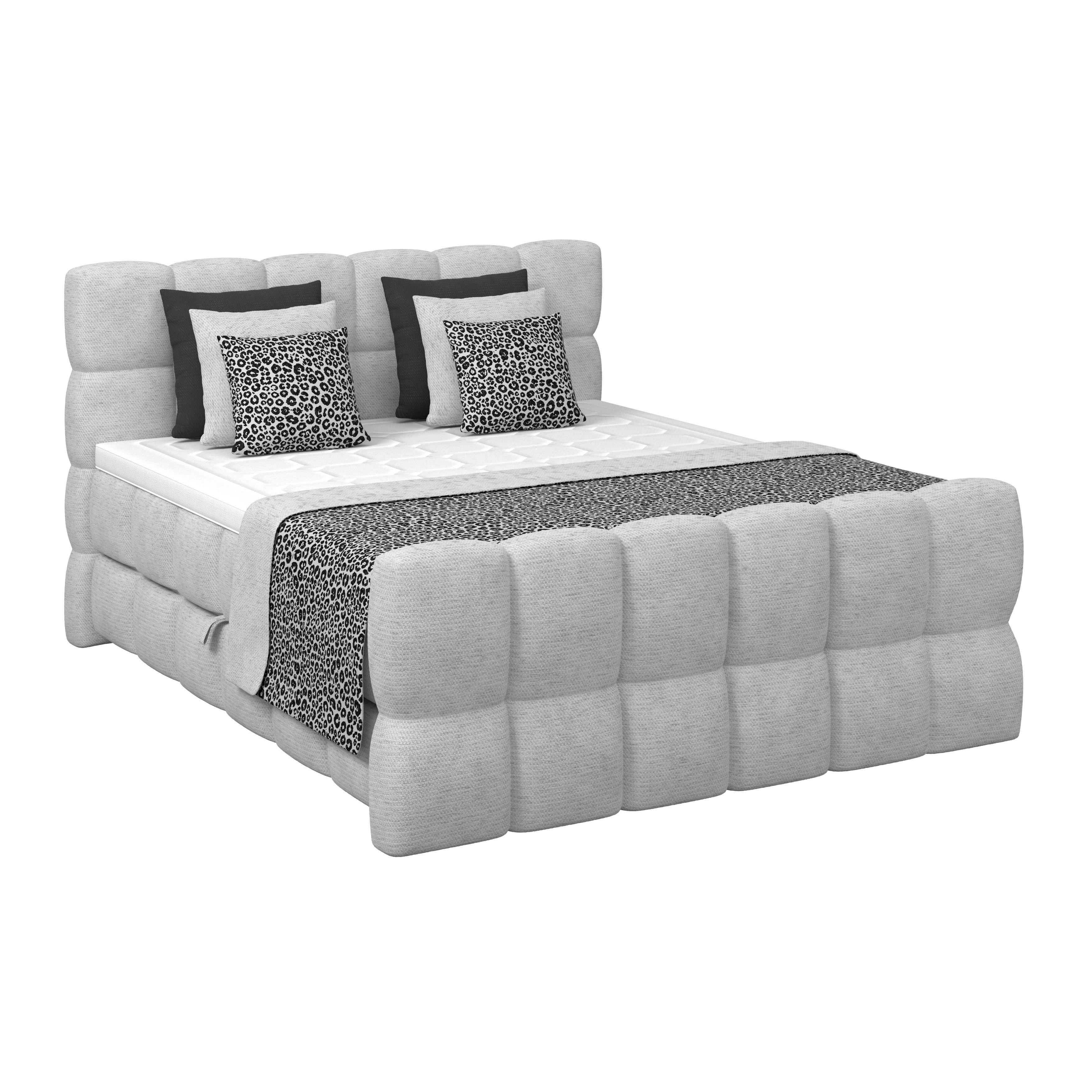 Boxspring Krevet Brisbane - boje šampanjca, Trend, drvni materijal/drvo (160/220cm) - Premium Living